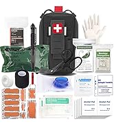 Ifak Med Trauma Kit, Black Molle Tactical Emergency First Aid Kit,Military Survival Molle EMT Med...