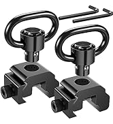 EZshoot Sling Swivel, Anti-Rotation Sling Mount with Base 20mm Rail and Fast Release Push Button ...