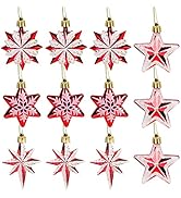 LIHAO Weihnachtsdekoration - 36 Eiszapfen & Schneeflocken Für Christbaum