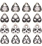 SUNNYCLUE 1 Box 24Pcs Gothic Style Cat Charms Black White Halloween Enamel Ouijas Charm Tarot Pla...