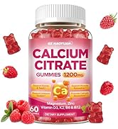 Calcium Citrate Gummies - 1200mg Calcium Gummies Supplements for Women &amp; Men with Vitamin D3, K2,...