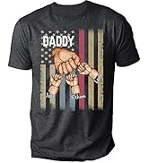 NAZENTI Personalized Fist Bump American Flag Dad Shirt Custom Grandpa Shirt Gift for Men Fathers ...