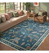Beeiva Insect Print Rugs for Bedroom, 6x9 Area Rugs for Living Room Non Slip Washable Rugs, Moder...