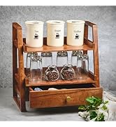 Organizador Versátil Artesanal Premium com Gaveta Cozinha Spice Rack | Kitchen Co...