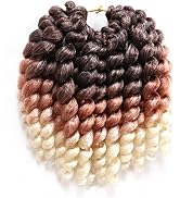 8 Inch Jamaican Bounce Crochet Hair 22 Strands Jumpy Wand Curl Crochet Hair 4 Packs Curly Crochet...