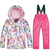 Girls/Boys Snowsuits Hooded Insulated Windproof Winer Coats Ski Jacket Snow Pants Set