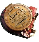 Engraved Brass Compass with Leather Case Gift to My Son - I Love You - to Our Son, Nautical Gift ...