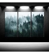 iKNOW FOTO Natural Wall Art Paintings Photographic Artworks Dark Tree Misty Landscape with Fir Fo...