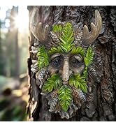 Abia Jaeia Tree Face Sculpture, Funny Horned Old Man Tree Hugger Statue, Indoor & Outdoor Creativ...