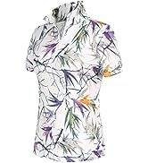 Women's Striped Golf Shirts Short Sleeve Color Block Blouse Casual Running Polo Tops