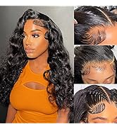 LSYBEAUTY Body Wave Lace Front Wigs Human Hair Pre Plucked Bleached Knots with Baby Hair Glueless...