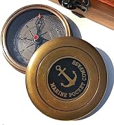 Engraved Brass Compass with Wooden Box Gifts Famous Poet Quotes, Graduation Day Gifts for Men, Ba...