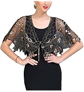 1920s Women’s Shawl Wraps Sequin Beaded Bridal Shawls Flapper Evening Cape