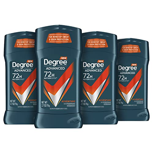 degree men antiperspirant deodorant adventure freshness and odor protection deodorant for men 27 oz pack of 4 woodsy stick