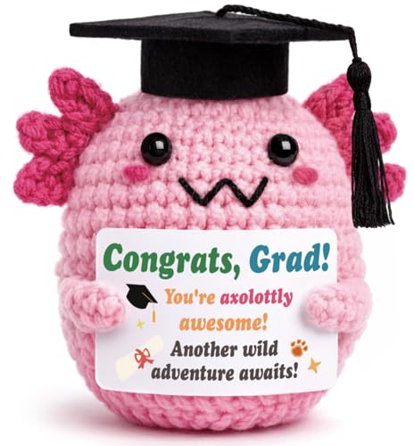 Daughter Gifts from Mom, Crochet Axolotl for Mothers Day, Teen Girl Trendy Stuff, Birthday Christmas Valentines Basket Stuffers for Tweens Kid