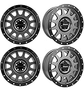 FINDAUTO Wheel rims 17X8.5in,PCD:6-135mm,OFFSET:0mm,HUB:87.1mm fit for WRANGLER Dual Paint set of 4