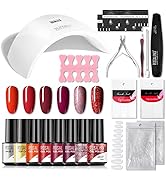 ROSALIND Gel Nagellack Starterset mit UV Lampe 36W Gelnägel Kit Shellac Set, 6x Mini Gel Lacken, ...