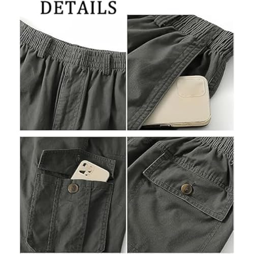 Adorlina Flex Cargo Pants for Men,Flexrover - Ultra Comfort Flex Fit Multi-Pocket Durable Pants Flex Rover Cargo Pant3