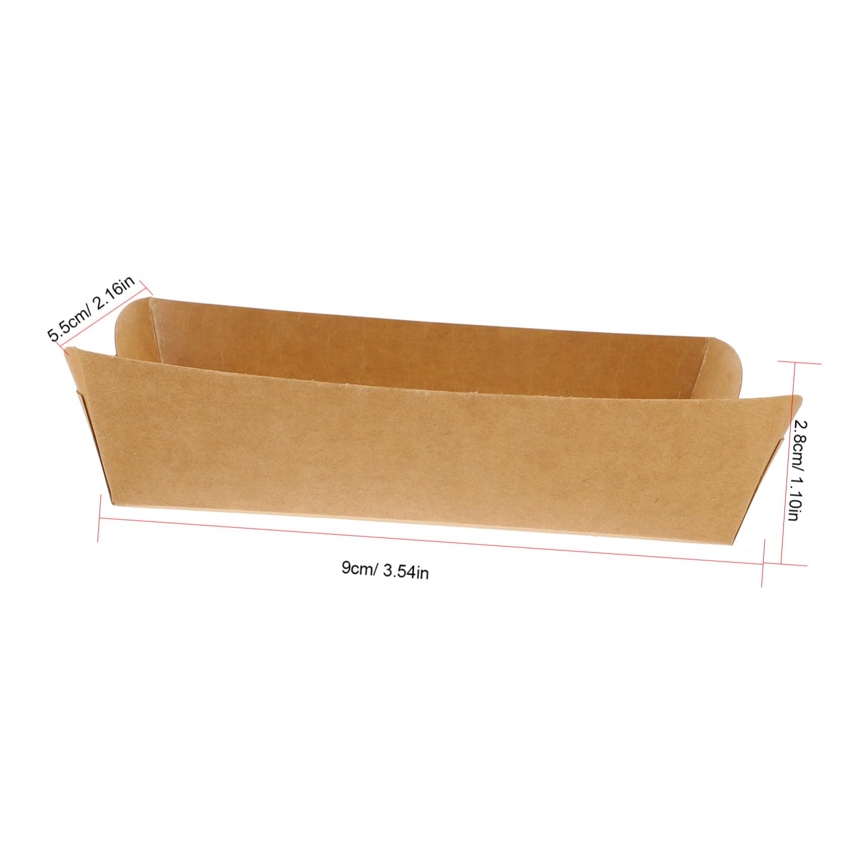 100 pezzi Scatole Takeout in Carta Kraft Contenitori Usa e Getta Antigrasso per Snack Fritti Barchette Alimentari Piccole per Patatine Hot Dog e Finger Food per Bar Feste e Picnic