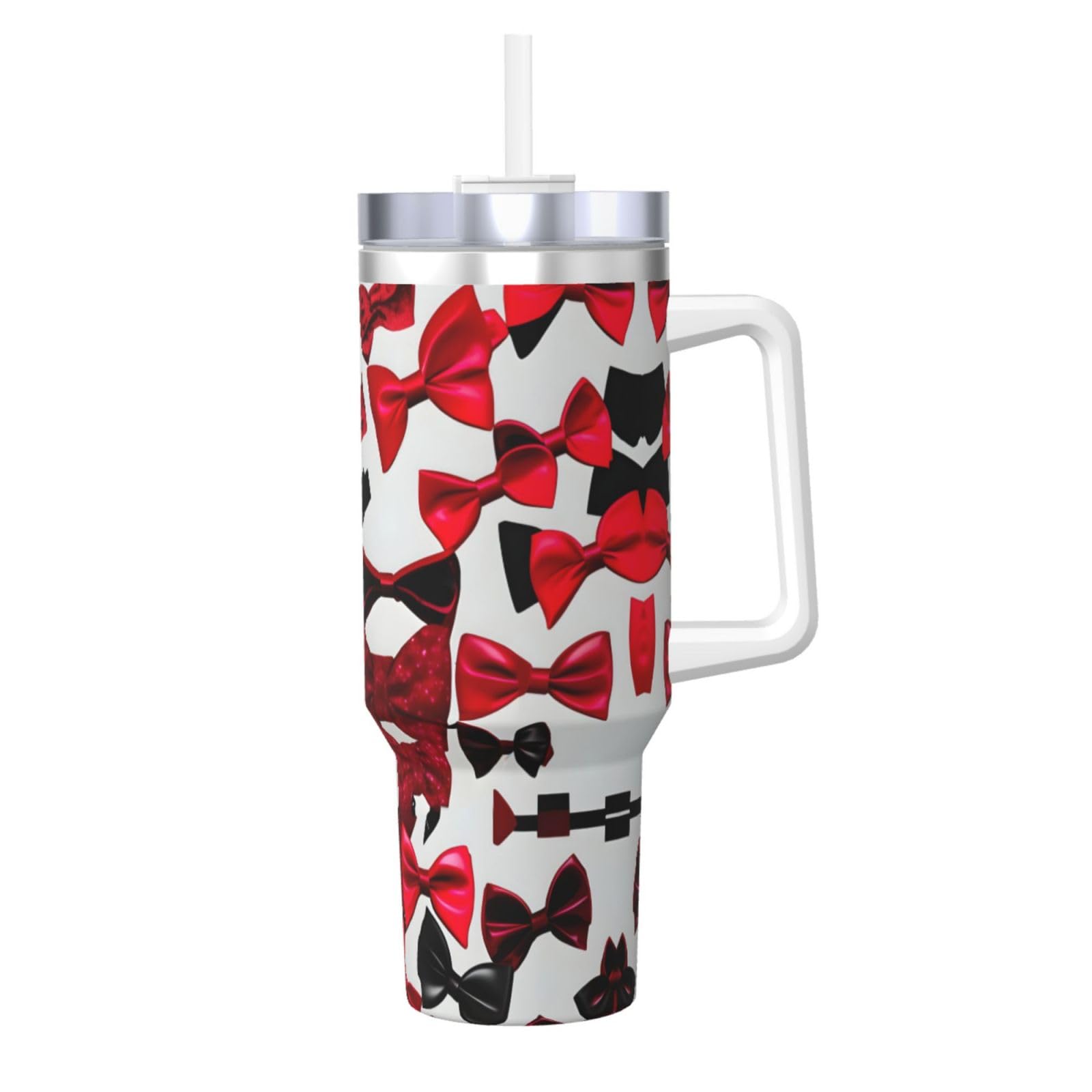 Lips High Heels, doppelwandige, isolierte Wasserflasche mit Griff und Strohhalm-Deckel, Edelstahl, 1,2 l