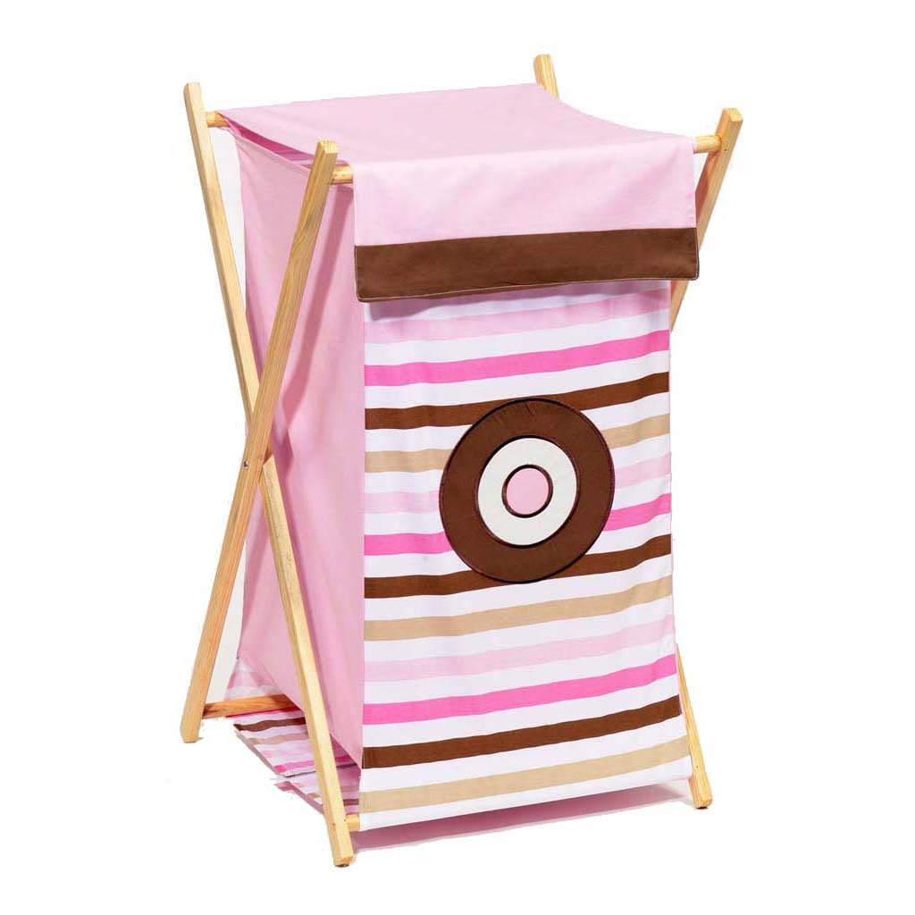 Bacati Mod Dots and Stripes Pink and Chocolate Hamper