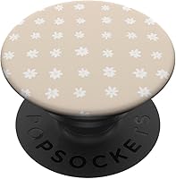 Vista 1 de Boho Neutral Beige Verano Margaritas PopSockets PopGrip intercambiable