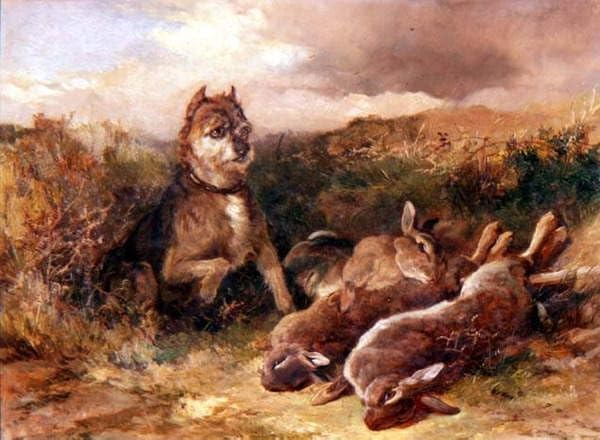Toile West Country Terrier Heywood Hardy décoration murale salon rustique 60x90cm