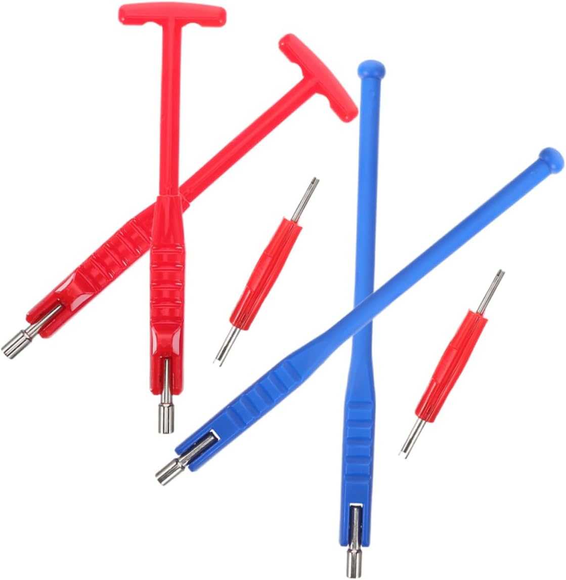 6pcs Valve Core Wrench Tool Stem Puller Tire Valve Stem Removal Tool Auto Installer