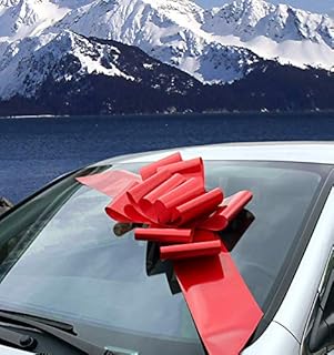 GiftWrap Etc. Big Red Car Bow Ribbon - 25" Wide Fully Assembled Large