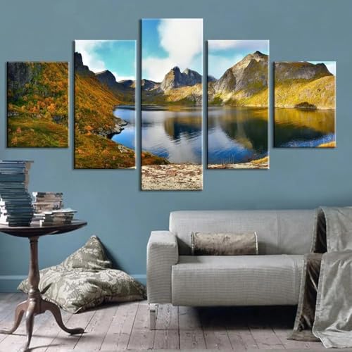 Impression sur toile paysage alpin avec cadre pour meubler un salon ou une chambre