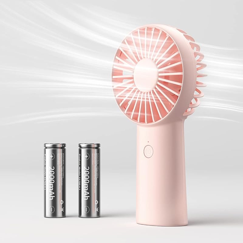 JISULIFE Ventilador de mano, 4000 mAh, portátil, pequeño y personal, bolsillo recargable por USB [4-16 horas de tiempo de trabajo] Ventilador de mano con pilas con 3 velocidades para exteriores/viajes, regalo de verano para mujeres y hombres-rosa