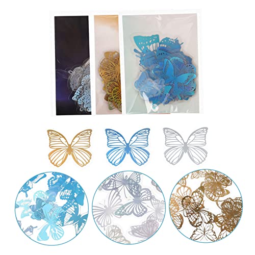 COHEALI 90 Pçs Adesivo De Borboleta Decoração Vintage Adesivos De Folha Suprimentos Para Unhas Álbum