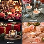 Tea Lights Candles 200 Pack,Unscented White Votive Bulk,6 Hours Burning Time,Long Lasting Palm Wax (Non-Paraffin), Clean Burn with Smokeless Tealights for Christmas,Thanksgiving,Homemory - Image 5