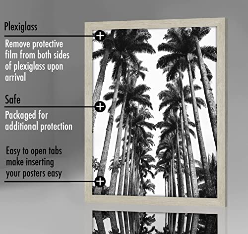 Americanflat 22x28 Poster Frame with Polished Plexiglass - Wide Picture Frames Made of Engineered Wood for Vertical or Horizontal Wall Display - Epic Collection - Grey