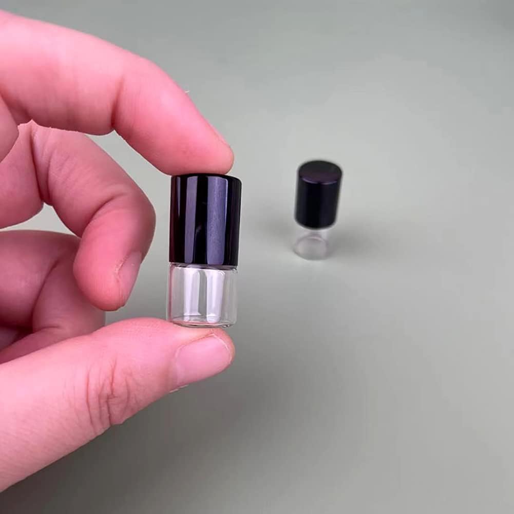 12 Pcs Gold 1ml Mini Glass Roll on Bottles Roller Refillable Essential Oil Aromatherapy Sample Vials Roller Container, Roller Bottles