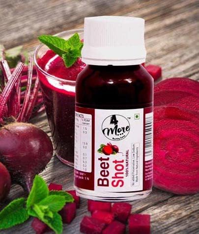 4more Cold Pressed Beet Shots (6×40ml) | Chukandar Wellness Shot for Stamina, Heart Health & Weight ...