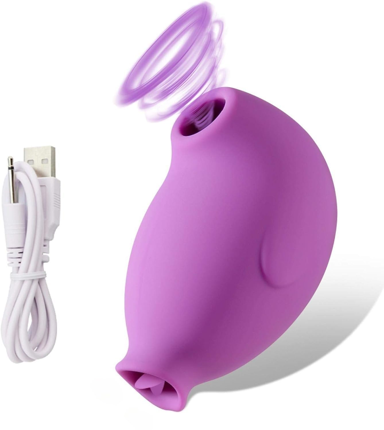 Vibratore a ventosa — Vibratore a ventosa con linguetta — Vibratore per il punto G — Giocattolo — Viola 2 in 1