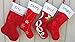 Red White Velvet Personalized Christmas Stocking Bling Snowflake