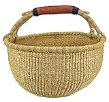 GRÖßE: ca. 35-40cm - Höhe ca. 25-30cm | MATERIAL: robustes Steppengras – mit Echtleder verstärkter Henkel.
