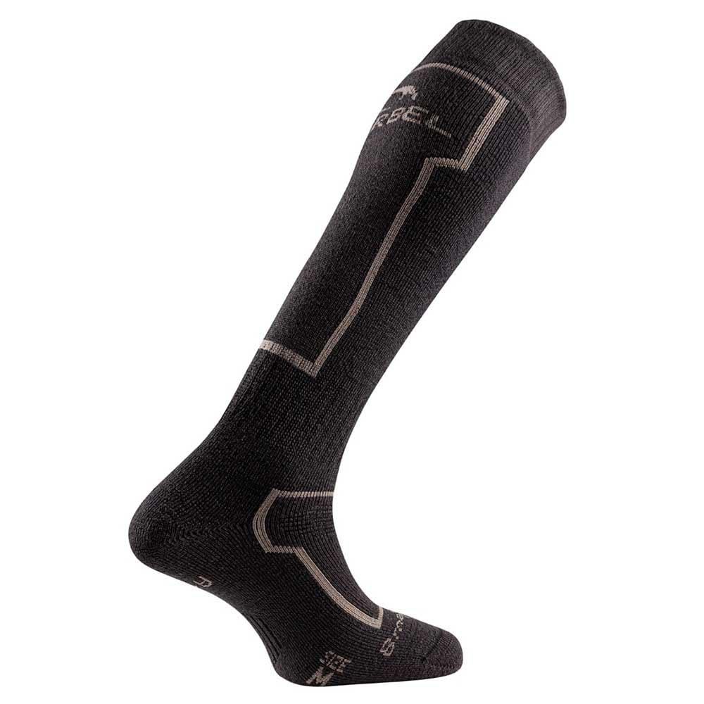 Lurbel Manaslu Six, Calcetines térmicos, Calcetines para frío extremo, Calcetines de Expedición, Calcetines Anti-ampollas, Calcetines Lana, Calcetín Anti-olor, sin costuras. (L- (42/44), Gris/Arena)