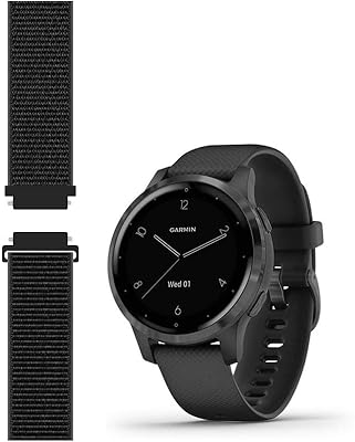 Sport Mesh Strap Compatible with Garmin vivoactive 4S/Venu 2S Smartwatch Replacement Woven Nylon Wristband Quick Release 18mm - (10#) Large