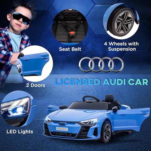 Aosom Licensed Audi RS e-tron GT 12V Ride On Car Truck for Kids, Electric Car Ride On Vehicle w/Parent Remote Control, Music, Lights, for Toddlers, Blue