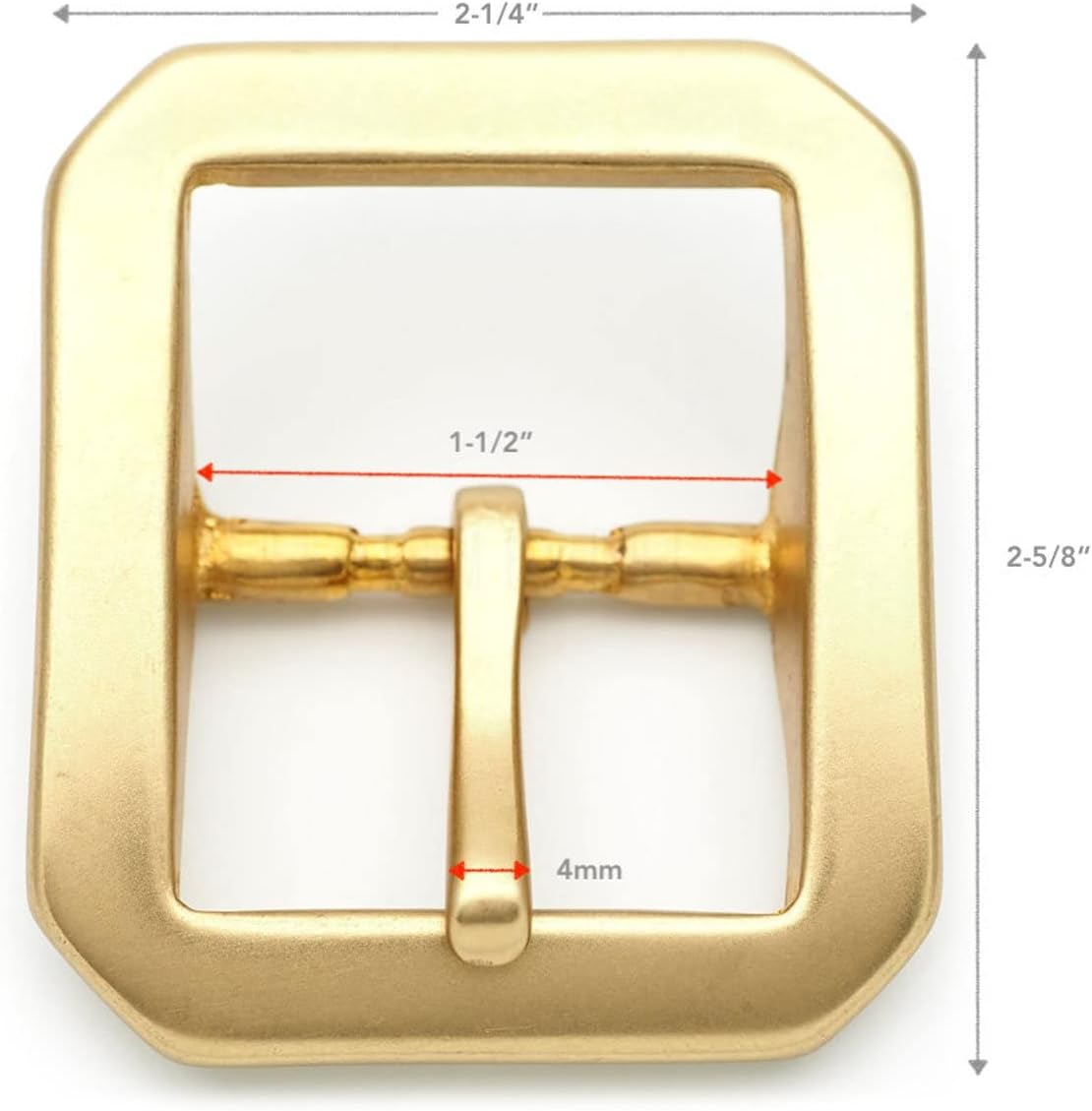 CRAFTMEMORE Solid Brass Belt Buckle 1.5 Inch Single Prong Square Belt Buckle for Replacement, DIY Leather Craft SCBB - Image 2