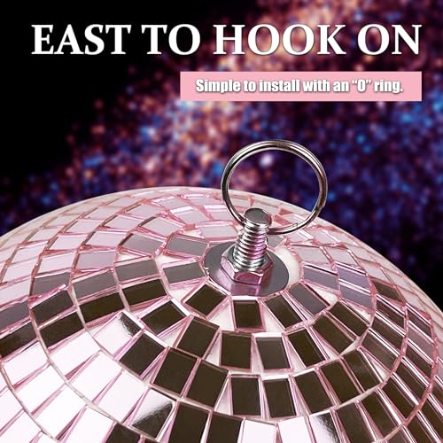 Spiegel-Discokugel 20cm Spiegelkugeln Disco Kugel für Party DJ Club, Blassrosa