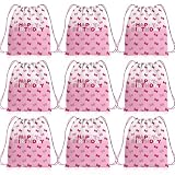 YusXirg 10PCS Cartoon Cat Drawstring Pink Cartoon Cat Birthday Party Decoration Goodie Bag Backpack for Birthday Party Supplie