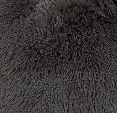 Thro By Marlo Lorenz 20" Chubby Faux Fur Square Throw Pillows, Set Of 2, Charcoal #TOP3