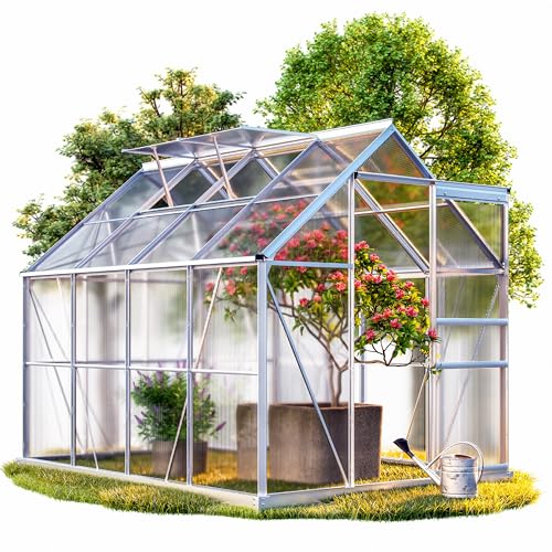 Gardebruk Serre de Jardin en Aluminium 7,63mł abri extérieur pour Plantes légumes 250x190x195cm avec fenętres