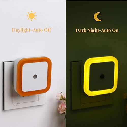 Vista 2 de Othmro ABS L65 × W65 × H68 Luz nocturna enchufable luz cálida LED Navidad bombilla luces de cama con sensor automático de atardecer a amanecer