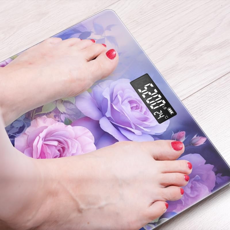 Miniatura 6 de Báscula digital para peso corporal Báscula de peso de baño de alta precisión de 400 libras con pantalla retroiluminada, báscula personalizada para