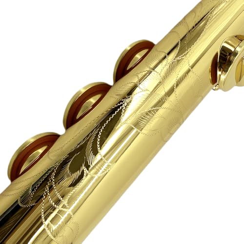 WUQIMUSC Bb Straight Soprano Saxophone–Gold Lacquer Finish, Ergonomic Design with Case, Mouthpiece, Neck Strap & Accessories, Ideal for Beginners & Advanced Players（Golden） - Thumbnail 3